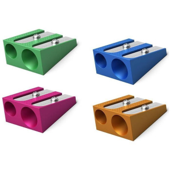 ErichKrause Ξύστρα Αλουμίνιου διπλής οπής Ferro Color Plus, χρωματιστή EK38015