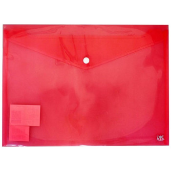 Data King Φάκελος Transparent Κουμπί Α4 Pink
