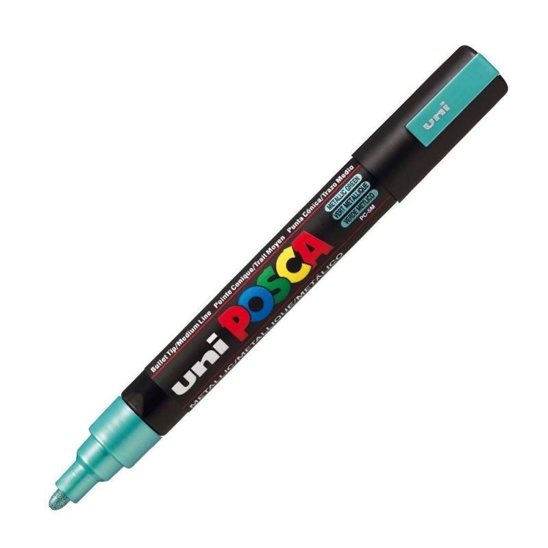 ΜΑΡΚΑΔΟΡΟΙ UNI POSCA PC-5M MEDIUM METALLIC GREE ΜΑΡΚΑΔΟΡΟΙ UNI POSCA PC-5M MEDIUM METALLIC GREE