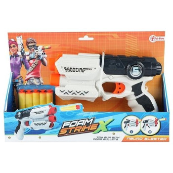 Toi Toys FOAM STRIKE-X Πιστόλι «Λευκό Μ» + 5 Βέλη Αφρού TT32845A