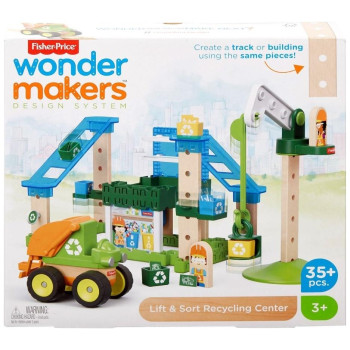 Fisher Price Wonder Κατασκευαστές Κέντρο Ανακύκλωσης Ξύλου 35 τεμ GFJ12
