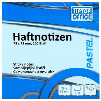 TipTop Office Sticky Notes 75x75mm Παστέλ Μπλε TTO405015