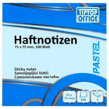 TipTop Office Sticky Notes 75x75mm Παστέλ Μπλε TTO405015
