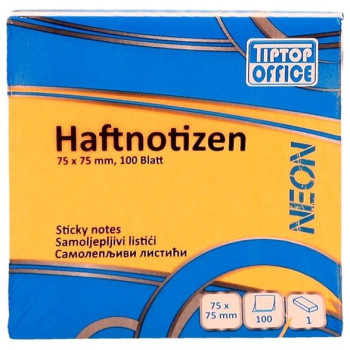 TipTop Office Sticky Notes 75x75mm Neon Orange TTO405017
