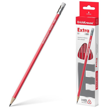 Erichkrause Τριγωνικό Μολύβι Γραφίτη Με Γόμα Erichkrause Extra HB EK43574 Erichkrause Τριγωνικό Μολύβι Γραφίτη Με Γόμα Erichkrause Extra HB EK43574