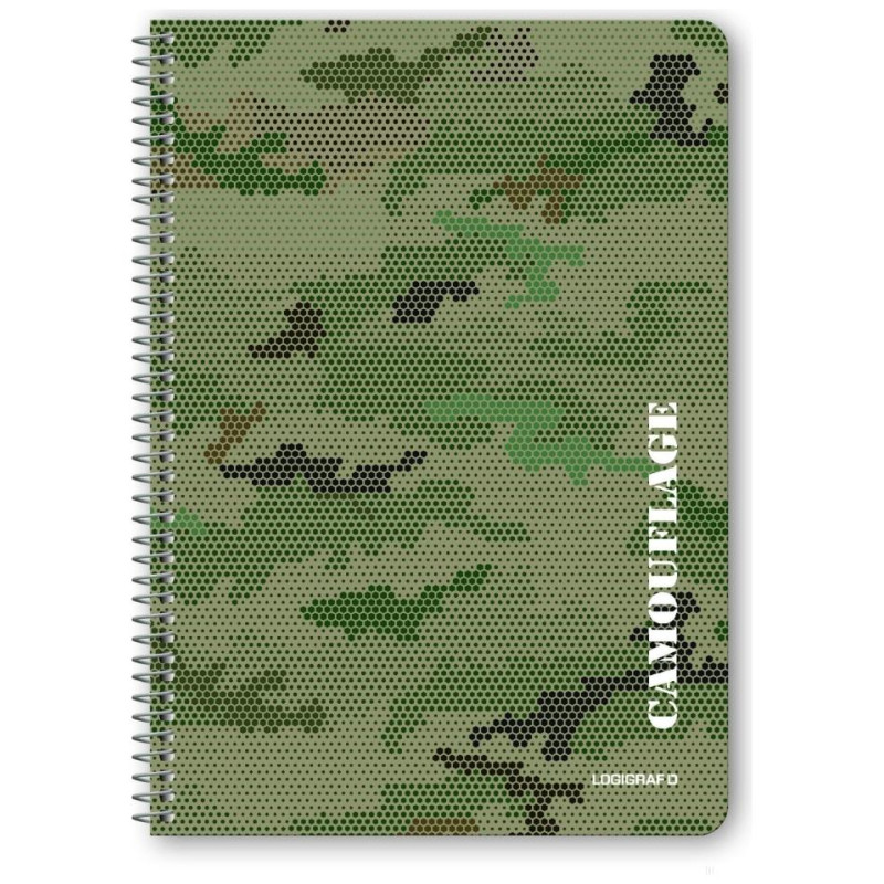 Logigraf Camouflage Τετράδιο Σπιράλ Wirelock A4/21χ29 3θ 90φ  02523