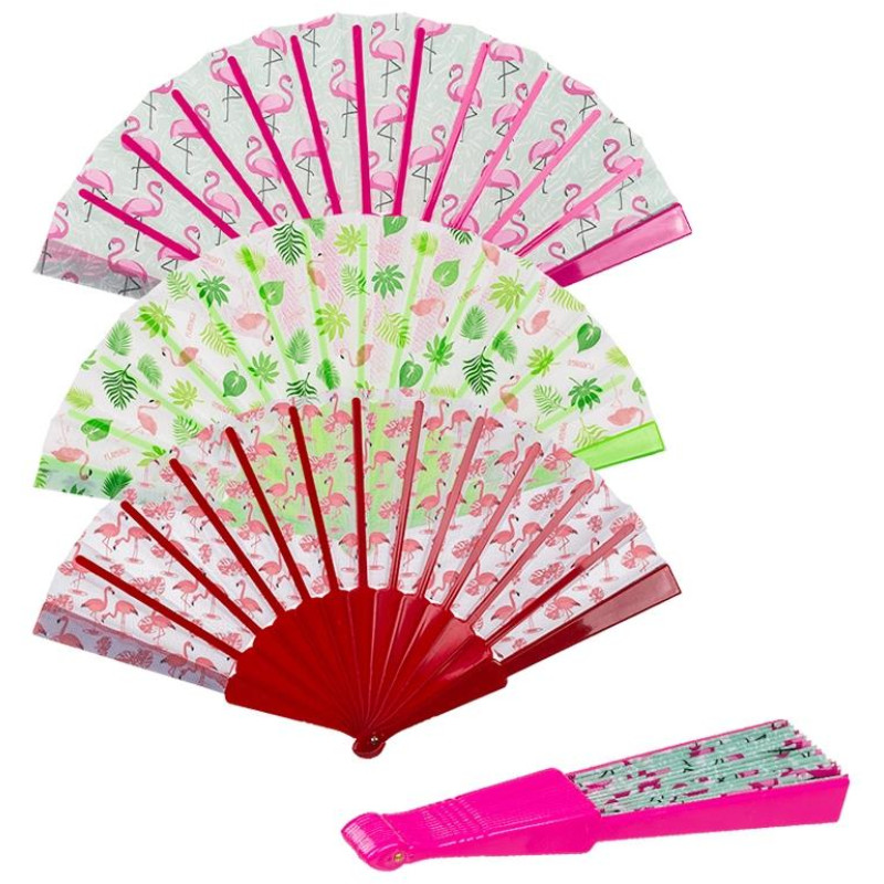 OEM Βεντάλια Flamingos 23cmx40cm 412686