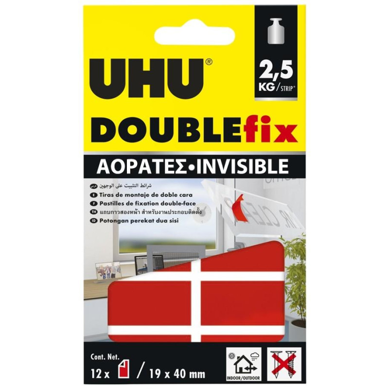 UHU Doublefix Διπλής Όψεως Αόρατη 12 τεμάχια  32915