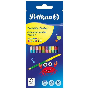 Pelikan Bicolor Ξυλομπογιές Διπλές 12τμχ 700146