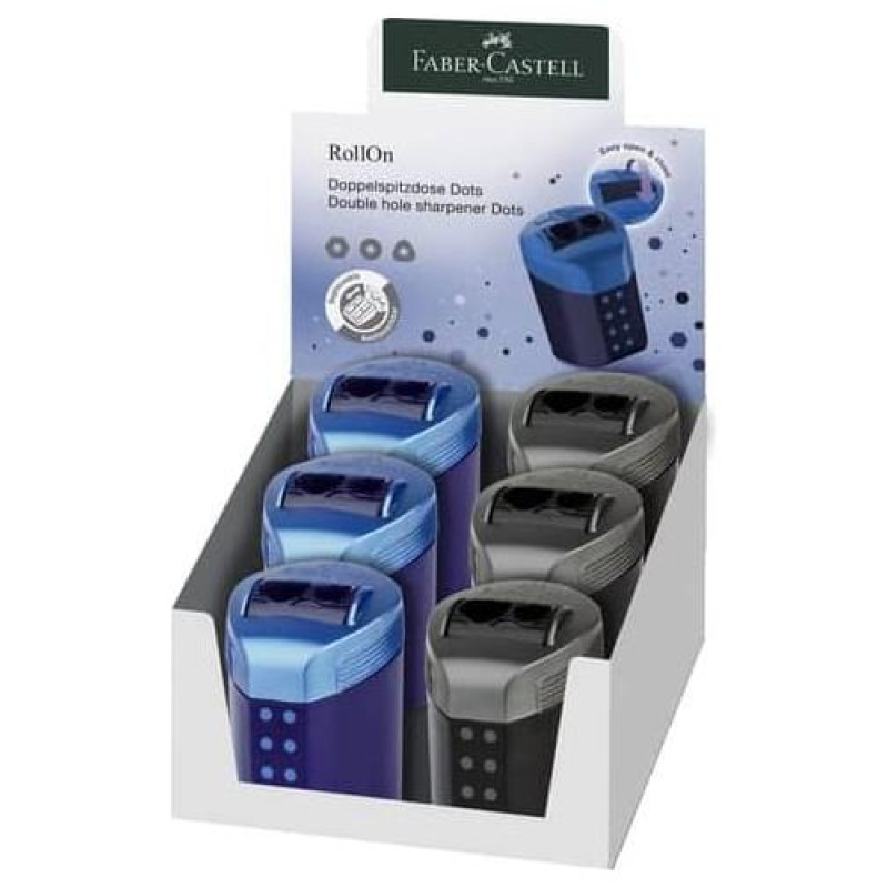 Faber Castell Ξύστρα Διπλή Roll-On Μαύρο/Μπλε183910
