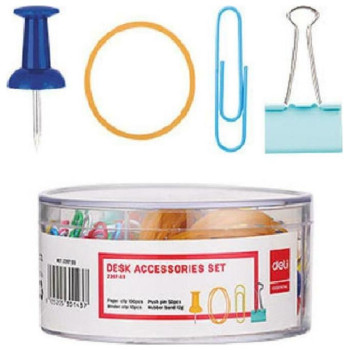 Deli Σετ Συνδετήρας-Λάστιχο-Καρφίτσα-Πιάστρα 200Τεμ 231.20703