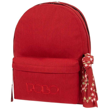 Polo Original Double Scarf Σχολική Τσάντα Πλάτης σε Kόκκινο χρώμα 901235-3101 Polo Original Double Scarf Σχολική Τσάντα Πλάτης σε Kόκκινο χρώμα 901235-3101