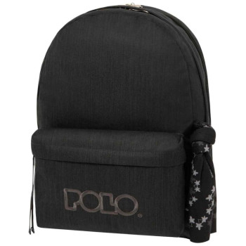 Polo Original Double Scarf Σχολική Τσάντα Πλάτης σε Μπλε Νύχτας χρώμα 9-01-235-5001 Polo Original Double Scarf Σχολική Τσάντα Πλάτης σε Μπλε Νύχτας χρώμα 9-01-235-5001