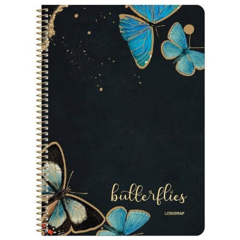 Logigraf Butterflies Τετράδιο Σπιράλ Wirelock Α4/21χ29 3 Θέματα 90φ/70gr Logigraf Butterflies Τετράδιο Σπιράλ Wirelock Α4/21χ29 3 Θέματα 90φ/70gr
