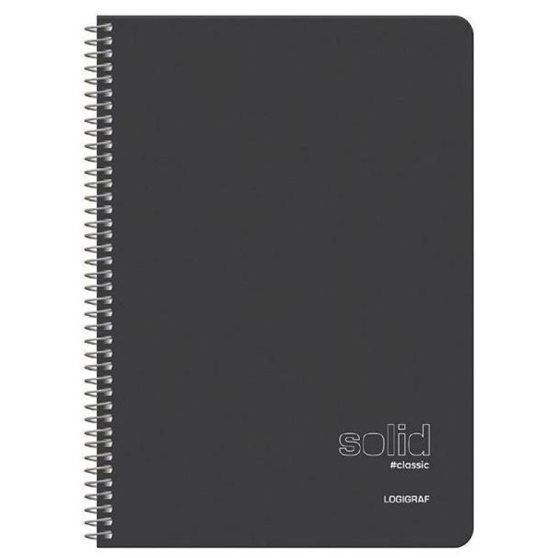 Logigraf Solid Classic Τετράδιο Σπιράλ Wirelock B5/17χ25 3 Θέματα 90φ/70gr