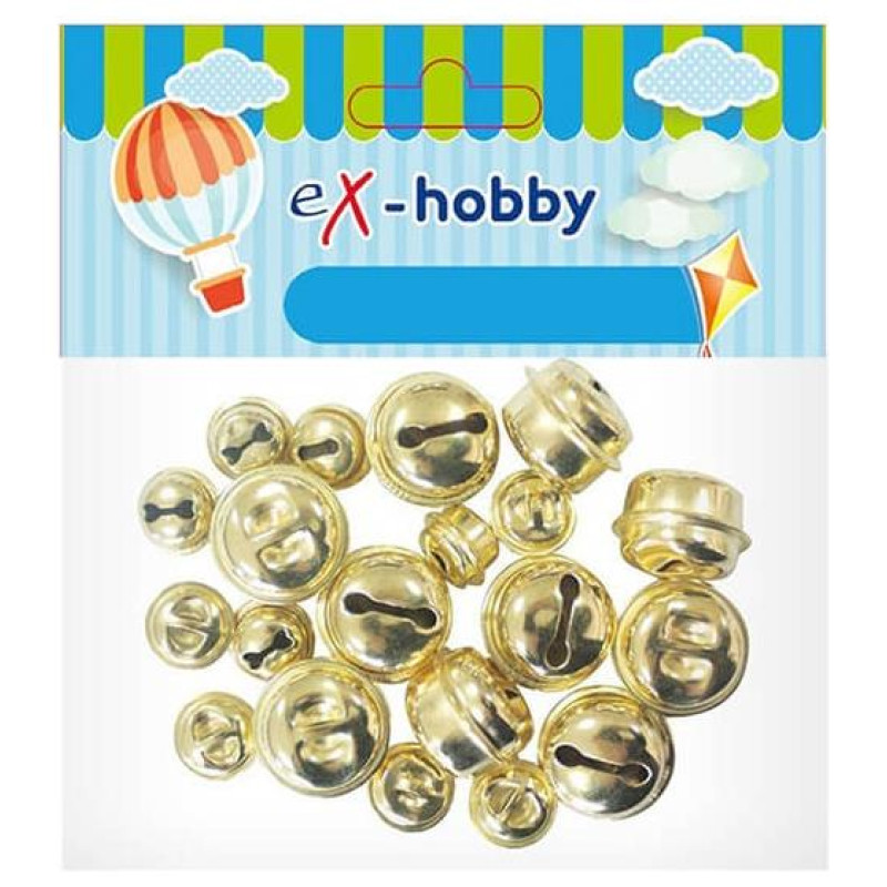 Ex-Hobby Κουδουνάκια Χρυσά 12-18mm 18τμχ