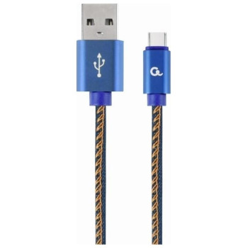 Gembird Braided USB 2.0 Cable USB-C male - USB-A male jeans 1m CC-USB2J-AMCM-1M-BL Gembird Braided USB 2.0 Cable USB-C male - USB-A male jeans 1m CC-USB2J-AMCM-1M-BL