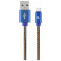 Gembird Braided USB 2.0 Cable USB-C male - USB-A male jeans 1m CC-USB2J-AMCM-1M-BL