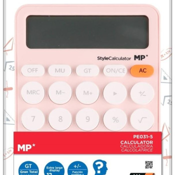 MP Αριθμομηχανή 12 Ψηφία Ροζ PE031-5
