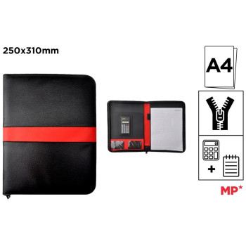 MP Ντοσιέ Συνεδρίου Σεμιναρίου A4 με αριθμομηχανή & φερμουάρ  μαύρο PC090 MP Ντοσιέ Συνεδρίου Σεμιναρίου A4 με αριθμομηχανή & φερμουάρ  μαύρο PC090