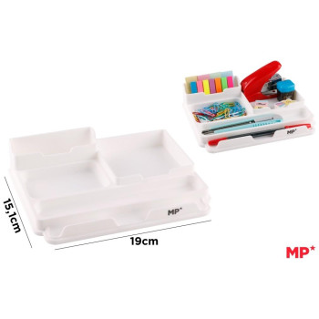 ΜP ργανωτής Γραφείου από Πλαστικό σε Λευκό χρώμα 19 x 4 x 15cm PA928B