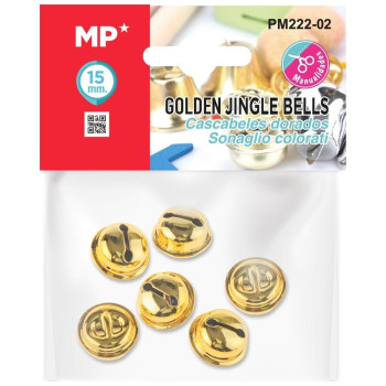 MP Χρυσά Κουδουνάκια Χειροτεχνίας 15mm 6 Tεμ PM222-02