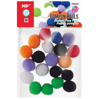 MP Χρωματιστές μπάλες Pompom για χειροτεχνίες 20mm PM202