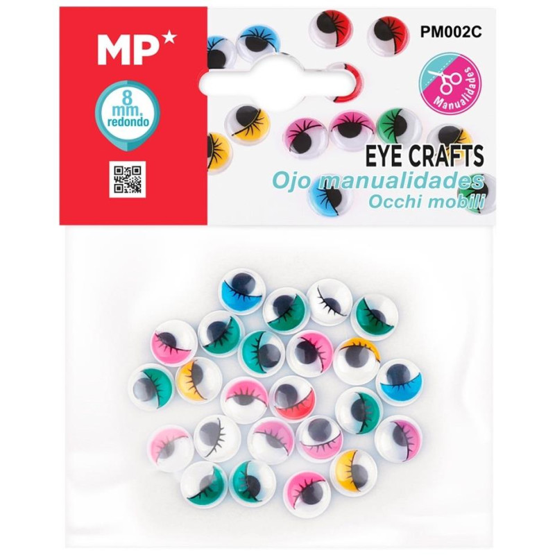 ΜP Ματάκια Χειροτεχνίας Xρωματιστά 8mm PM002C