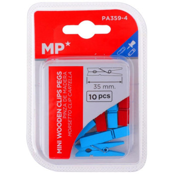 MP Μίνι ξύλινα μανταλάκια Χρωματιστά 10 Τεμ PA359-4