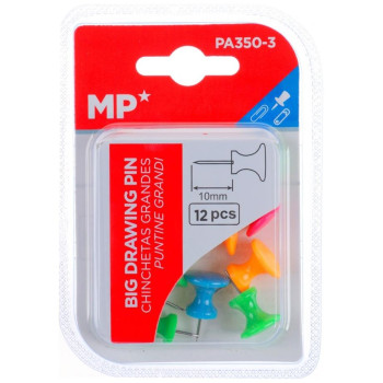 MP Πινέζες Χρωματιστες 12 Τεμαχίων PA350-3 MP Πινέζες Χρωματιστες 12 Τεμαχίων PA350-3