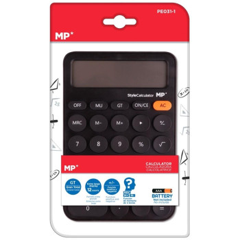 MP Αριθμομηχανή 10,5 χ 15,7εκ Μπαταρίας 12 Ψηφία Μαύρη PE031-1 MP Αριθμομηχανή 10,5 χ 15,7εκ Μπαταρίας 12 Ψηφία Μαύρη PE031-1