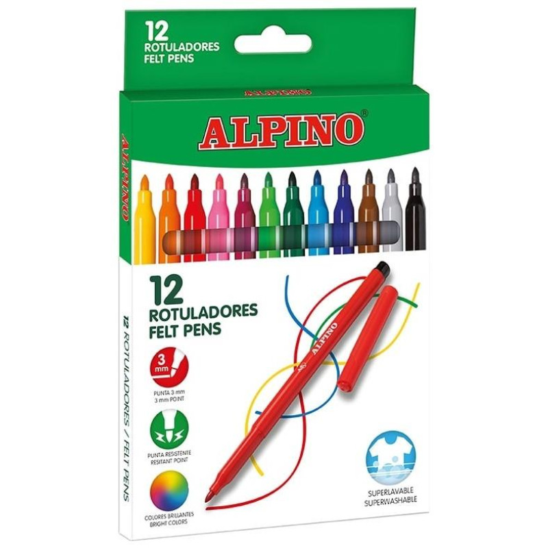 Alpino Μαρκαδόροι Λεπτοί 12τμχ. AR001002 Alpino Μαρκαδόροι Λεπτοί 12τμχ. AR001002