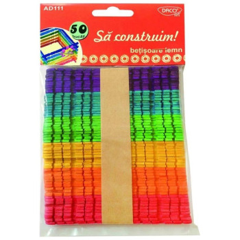 Daco Ξυλάκια Χειροτεχνίας Χρωματιστά Lets Build AD111 Daco Ξυλάκια Χειροτεχνίας Χρωματιστά Lets Build AD111