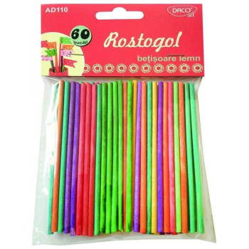 Daco Ξυλάκια Χειροτεχνίας Χρωματιστά 60τμχ AD110 Daco Ξυλάκια Χειροτεχνίας Χρωματιστά 60τμχ AD110