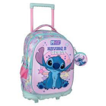 Τσαντα Τρολλευ Δημοτικου 34x20x44 3θηκες Lilo & Stitch
