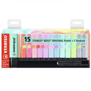 Stabilo Boss Σετ Μαρκαδόροι Υπογράμμισης Pastel 15τεμ Stabilo Boss Σετ Μαρκαδόροι Υπογράμμισης Pastel 15τεμ