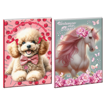 GIM BACK ME UP STAPLED NOTEBOOK 17x25cm 40 SHEETS LOVE POODLE & BUTTERFLY UNICORN - 2 DESIGNS GIM BACK ME UP STAPLED NOTEBOOK 17x25cm 40 SHEETS LOVE POODLE & BUTTERFLY UNICORN - 2 DESIGNS