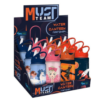 Παγουρι Αλουμινιου 500ml Με Καλαμακι 7x21, 5εκ 4σχ Must Team