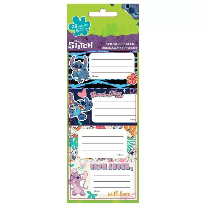 Ετικετες Αυτοκ 20τεμ 5φυλλα Lilo & Stitch Ετικετες Αυτοκ 20τεμ 5φυλλα Lilo & Stitch
