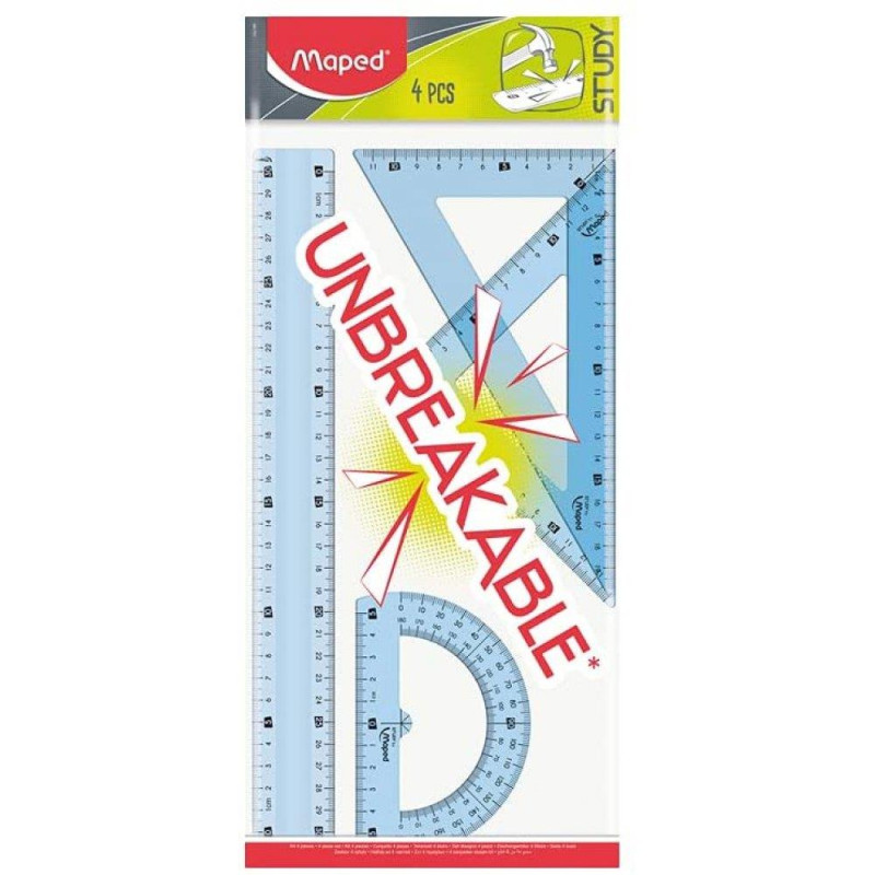 Maped Σετ Οργάνων Γεωμετρίας 4 Tεμ Με 30 Cm Χάρακα Unbreakable 981701