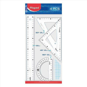 Maped Μεγάλο Σετ Οργάνων Γεωμετρίας Cristal 242- 4 τεμ 242830 Maped Μεγάλο Σετ Οργάνων Γεωμετρίας Cristal 242- 4 τεμ 242830