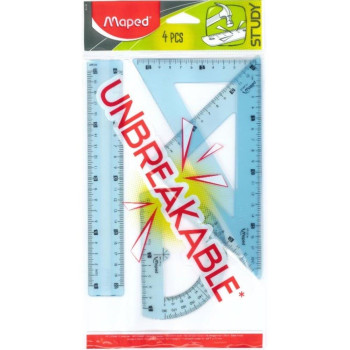 Maped Σετ Οργάνων Γεωμετρίας 4 Tεμ Με 20 Cm Χάρακα Unbreakable 981703