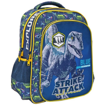 Must Τσάντα Πλάτης Δημοτικού 32x18x43 3Θήκες Jurassic Strike Attack 570897