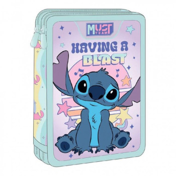 Κασετίνα Διπλή Γεμάτη Must Team Disney Stitch Having A Blast