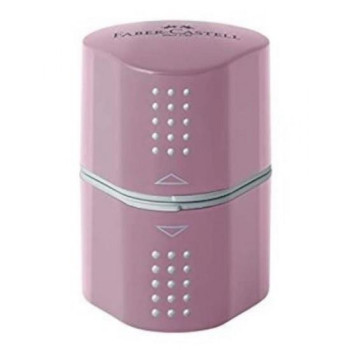Faber-Castell Ξύστρα Βαρελάκι Διπλή Grip Roze Shadow 183804