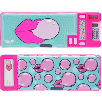 Yolo Κασετίνα Retro Plus Διπλή- Bubble Gum με Κομπιουτεράκι (Αρωματική)