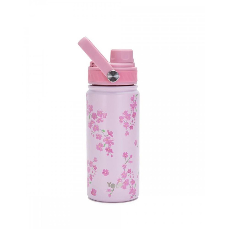 YOLO ΜΕΤΑΛΛΙΚΟ ΘΕΡΜΟΣ ΜΕ ΛΑΒΗ 500ML – PINK BLOSSOM