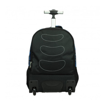 Back Me UP No Fear Lets Go Σχολική Τσάντα Τρόλεϊ Δημοτικού Μαύρη Μπλε 348-48074