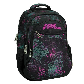 Back Me UP No Fear Fluo Σχολική Τσάντα Πλάτης Δημοτικού Μαύρη 348-49031