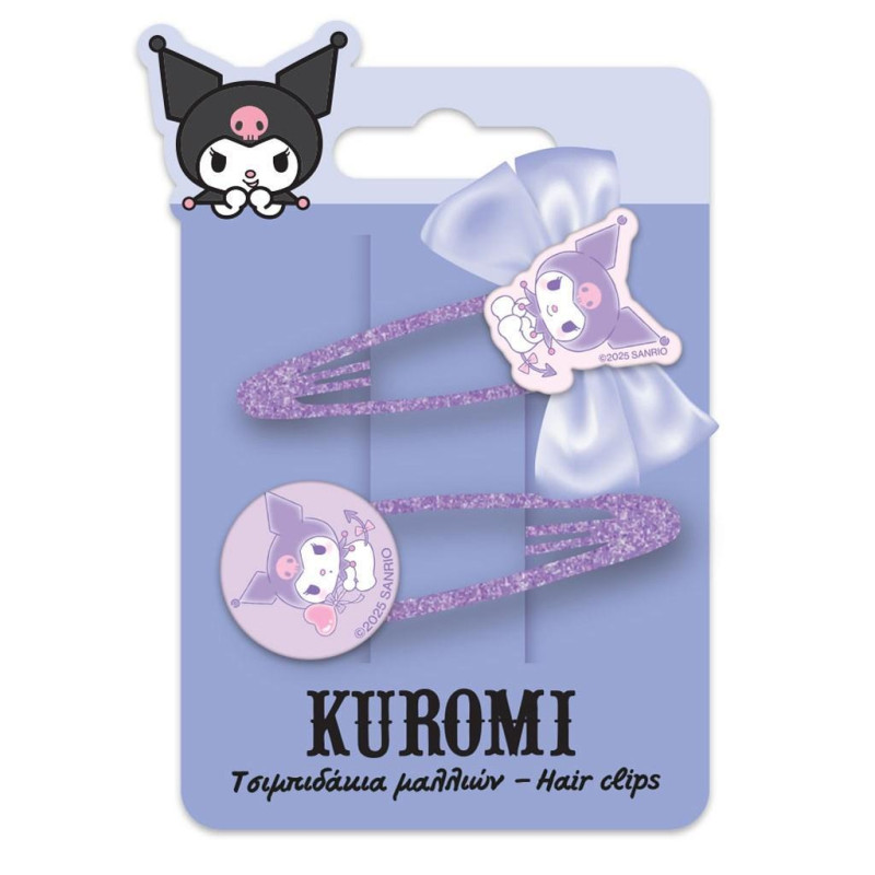 Διακακης Kuromi Τσιμπιδάκια Μαλλιών Σετ 2 Τμχ